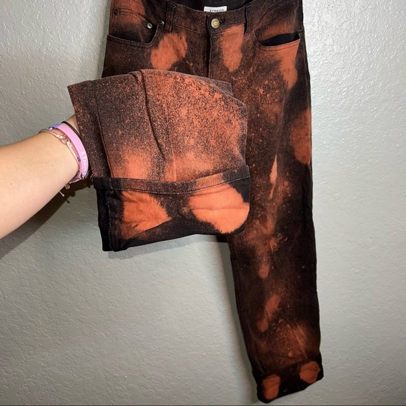 Black Reverse Tie Dye Stretch Jeans - Picture 3 of 10